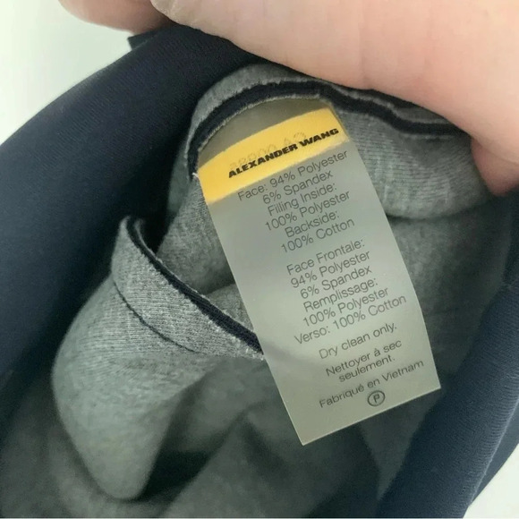 T Alexander Wang Jersey Bonded Neoprene Box Pleat  Skirt Navy M - Picture 4 of 11